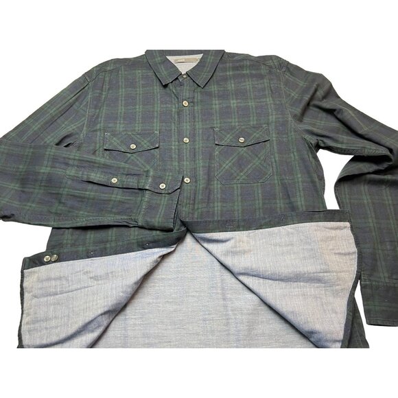 Vince Shirt Men Large L Tartan Plaid Long Sleeve Button Up Vented Mesh lined - Picture 1 of 6